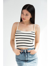 Топ трикотажний FUT-3700 one size Чорний Молочний Молочно-чорний