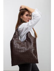 Шопер з еко-шкіри SYM-21-55-2 Коричневий Шоколадний