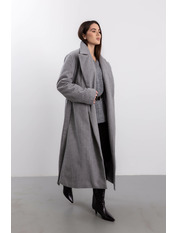 Пальто в смужку KAR-585 M/L Сірий Сірий M/L