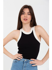 Топ трикотажний FUT-330007 Чорний Молочний Чорно-молочний S