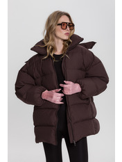 Куртка пухова KR-972 Коричневий S Темно-коричневий Темно-коричневий S