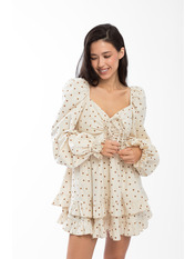 Сукня PLA-136 M Бежевий Бежевий + коричневі сердечка Бежевий + коричневі сердечка M