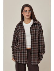 Сорочка в клітинку  RA-711 one size Коричневий Коричневий one size