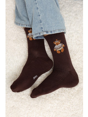 Чоловічі новорічні шкарпетки SH-4087 Коричневий