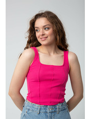 Топ в рубчик FUT-3014 Фуксія Рожевий S