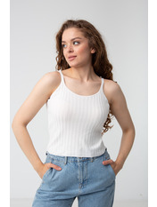 Топ в рубчик FUT-21460 Білий S/M