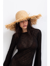 Широкополий капелюх SHL-2207F Жовтий Солом'яний