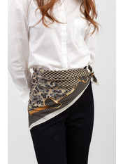 Хустка атласна APL-8251 Чорно-бежевий Чорний