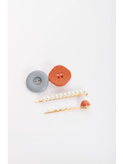 Набір заколок NZAK-21026 Блакитний+помаранчевий Золотистий Помаранчевий Блакитний