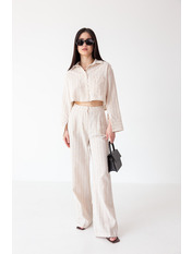 Бавовняний костюм KT-7220 Бежевий S