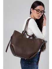 Сумка жіноча з еко-шкіри SYM-24-68 Коричневий Горіх