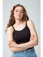 Топ в рубчик FUT-21460 Чорний S/M