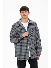 Сорочка чоловіча в клітинку  RA-123 XL Сірий Сірий + чорна клітинка Сірий + чорна клітинка XL