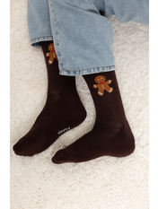 Чоловічі новорічні шкарпетки SH-4090 Коричневий