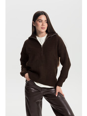 Светр вільний KOF-241195 one size Коричневий Коричневий one size