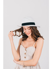 Капелюх федора SHL-1925 Білий яя_54-56