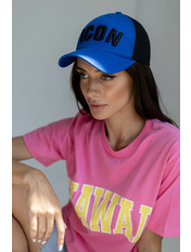 Бейсболка BK-1113 Чорно-синій Чорний 55-56 Синій