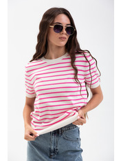 Футболка трикотажна FUT-10188 Молочний Рожевий Молочно-рожевий one size