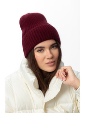 Вовняна шапка SHP-47260 Бордовий