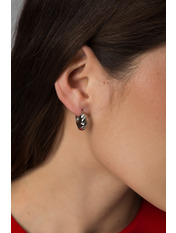 Сережки кільця SER-13477 Сріблястий