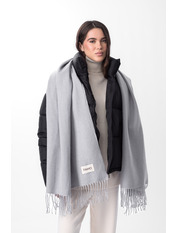 Шарф кашеміровий двохсторонній SH-11021 Сірий Світло сірий