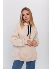 Худі вільне однотонне KOF-1120 Світло-бежевий Коричневий S