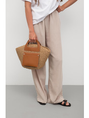 Плетена сумка SS-32-09 Темно-бежевий Бежевий