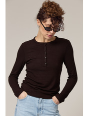 Лонгслів LNG-31544 L Коричневий Темно-коричневий Темно-коричневий L