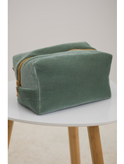 Косметичка велюрова KM-1120 Оливковий Зелений
