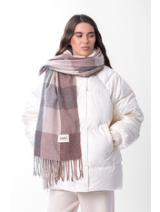Шарф SH-P93839 Капучіновий+сірий Коричневий