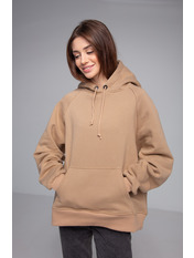 Худі вільне однотонне KOF-1120 Капучиновий Коричневий S