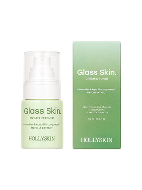 Крем-тонер з церамідами та екстрактом матчі Hollyskin 50 мл Glass Skin.