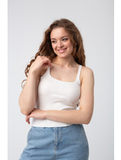 Топ в рубчик FUT-21449 Білий one size