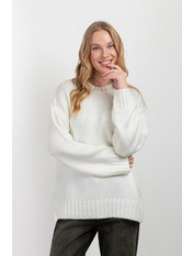 Светр з вирізом KOF-3032 one size Молочний Молочний one size