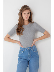 Футболка приталеного крою FUT-224200 Сірий one size