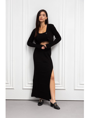 Трикотажний костюм KT-4038 Чорний one size Чорний one size