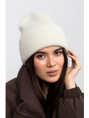 В'язана  шапка SHP-25008 Молочний