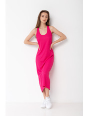 Сукня максі трикотажна без рукавів PLA-80772 Фуксія Рожевий S