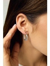 Сережки кільця SER-12882 Сріблястий Сріблястий 1