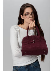 Сумка жіноча з натуральної замші SYM-20186 Бургунді Бордовий