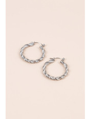 Сережки кільця SER-DM-164 Сріблястий