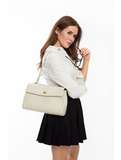Сумка жіноча з натуральної шкіри з натуральної шкіри SYM-03835 Молочний
