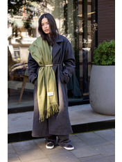 Шарф кашеміровий однотонний SH-105288 Зелений Оливковий