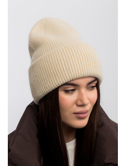 В'язана  шапка SHP-25008 Бежевий