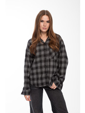 Сорочка в клітинку  RA-170 M/L Чорний + біла клітинка Чорний Чорний + біла клітинка M/L