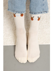 Чоловічі новорічні шкарпетки SH-4089 Молочний