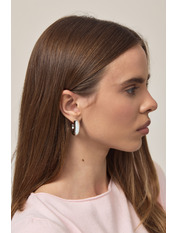 Сережки півкільця SER-309 Сріблястий