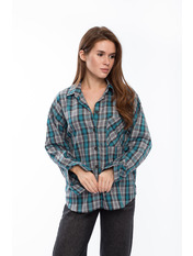 Сорочка в клітинку  RA-171 XS/S Сірий + блакитна клітинка Сірий Сірий + блакитна клітинка XS/S