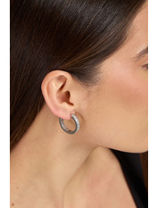 Сережки кільця SER-12755 Сріблястий