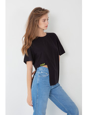 Футболка прямого крою FUT-779 Чорний XS